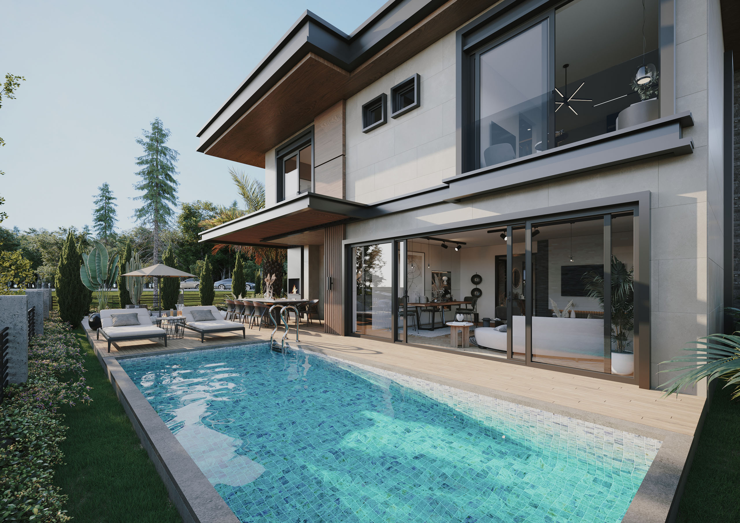 Küre Gayrimenkul Lüks Villa - Müstakil Yaşam & Havuzlu Bahçe Dış Mekân Görselleştirme